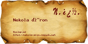 Nekola Áron névjegykártya